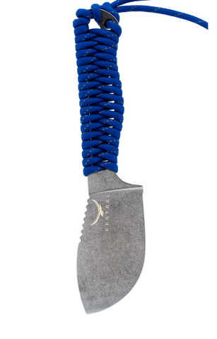 Kestrel Skeleton Skinner 2.0, 36g ultralight skinning knife, electric blue paracord wrap