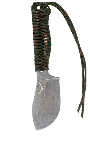 Kestrel Skeleton Skinner 2.0, 36g ultralight skinning knife, woodland paracord wrap
