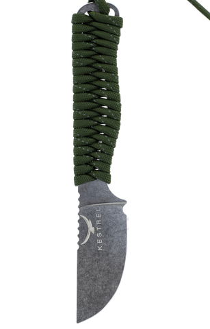 Kestrel Skeleton EDC 2.0 fixed blade knife, od green paracord
