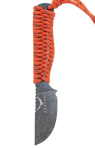 Kestrel Skeleton EDC 2.0 fixed blade knife, orange paracord
